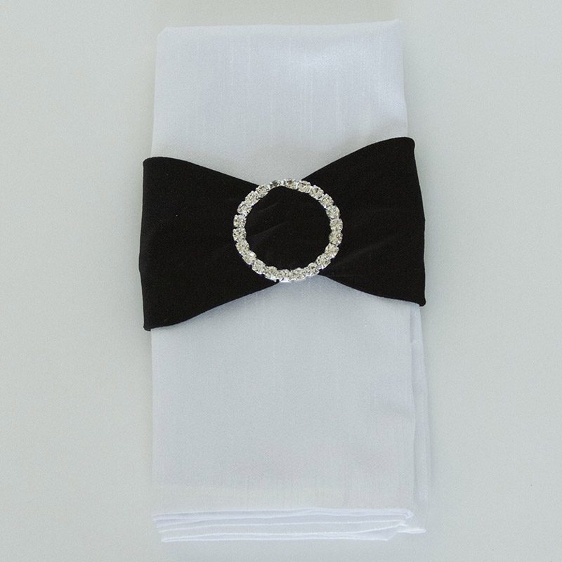 Black Velvet with Rhinestone Buckle - Napkin Band