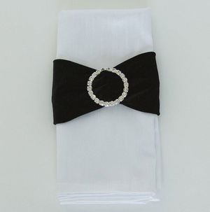 Black Velvet with Rhinestone Buckle - Napkin Band