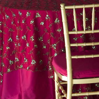Burgundy Beaded Tulle - DISCONTINUED - view 4