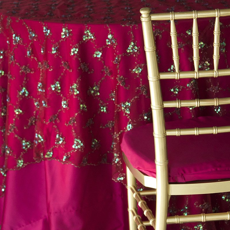 Burgundy Beaded Tulle - DISCONTINUED - view 4 of 4
