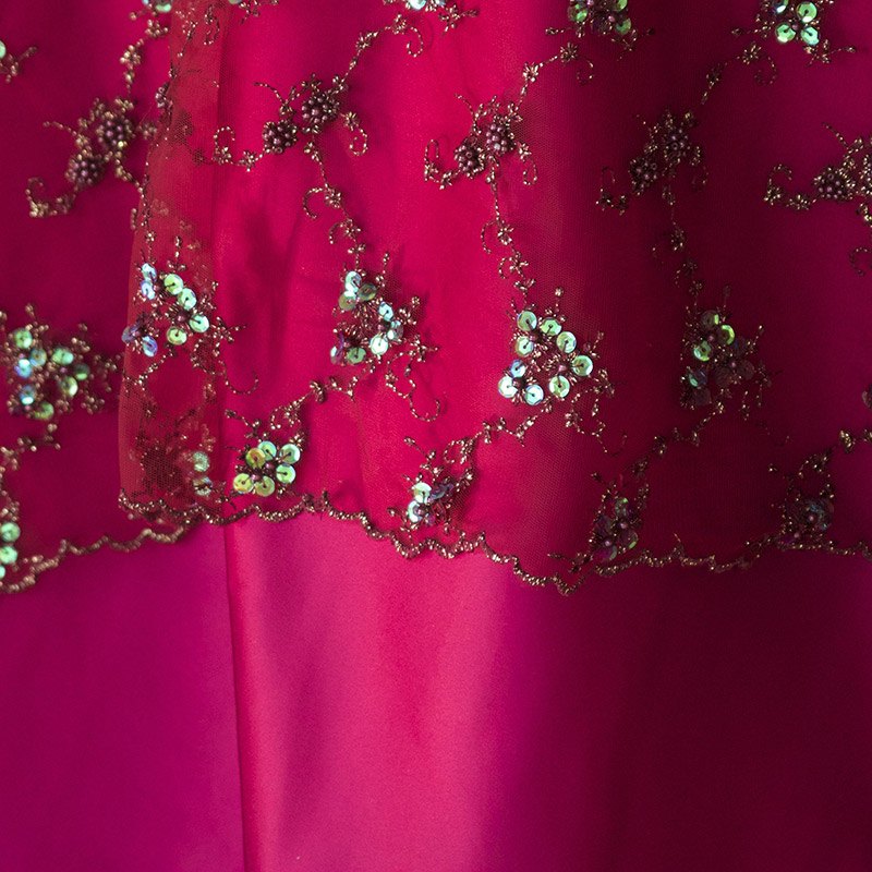 Burgundy Beaded Tulle - DISCONTINUED - view 2 of 4
