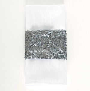 Charcoal Sequin Taffeta - Napkin Band