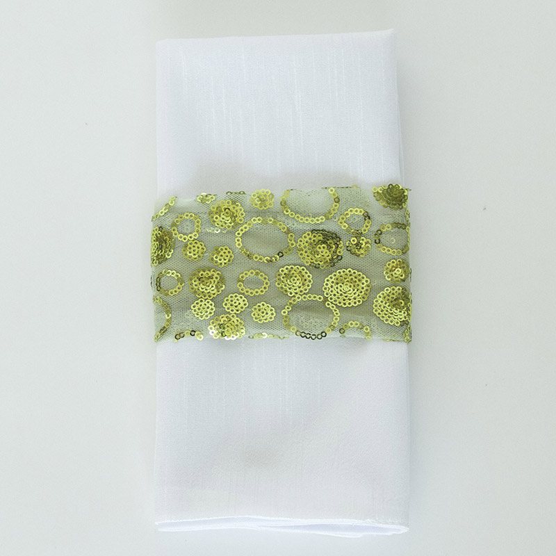 Chartreuse Sequin Bubble - Napkin Band