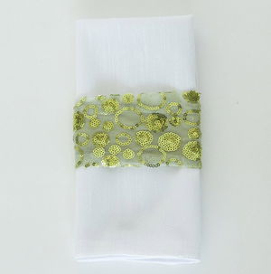 Chartreuse Sequin Bubble - Napkin Band