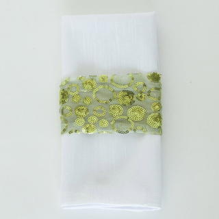 Chartreuse Sequin Bubble - Napkin Band - view 1