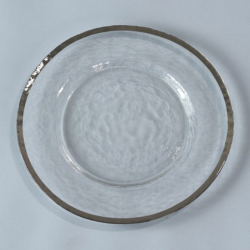 Clear Charger with Silver Rim