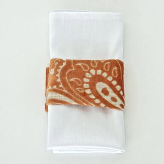 Hemp with Orange Flock - Napkin Band - view 1