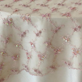 Dusty Rose Beaded Tulle - DISCONTINUED - view 1