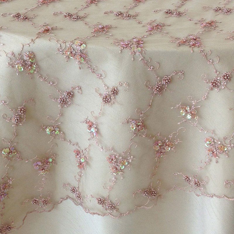 Dusty Rose Beaded Tulle - DISCONTINUED - view 1 of 2