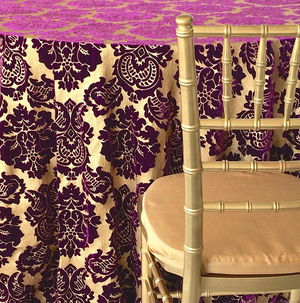 Gold Leaf and Plum Damask Velvet - DISCONTINUED