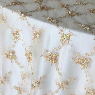 Gold Beaded Tulle - DISCONTINUED - view 1