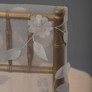 Ivory Sateen Floral Appliqu&eacute; - Chair Back - DISCONTINUED - view 2