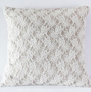 Latte Satin w/ Off White Lace Pillow - DISCONTINUED