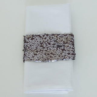 Mystery Orchid Sequin Taffeta - Napkin Band - view 1