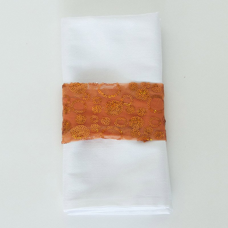 Orange Sequin Bubble - Napkin Band