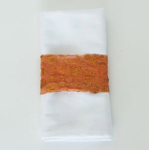 Orange Sequin Bubble - Napkin Band