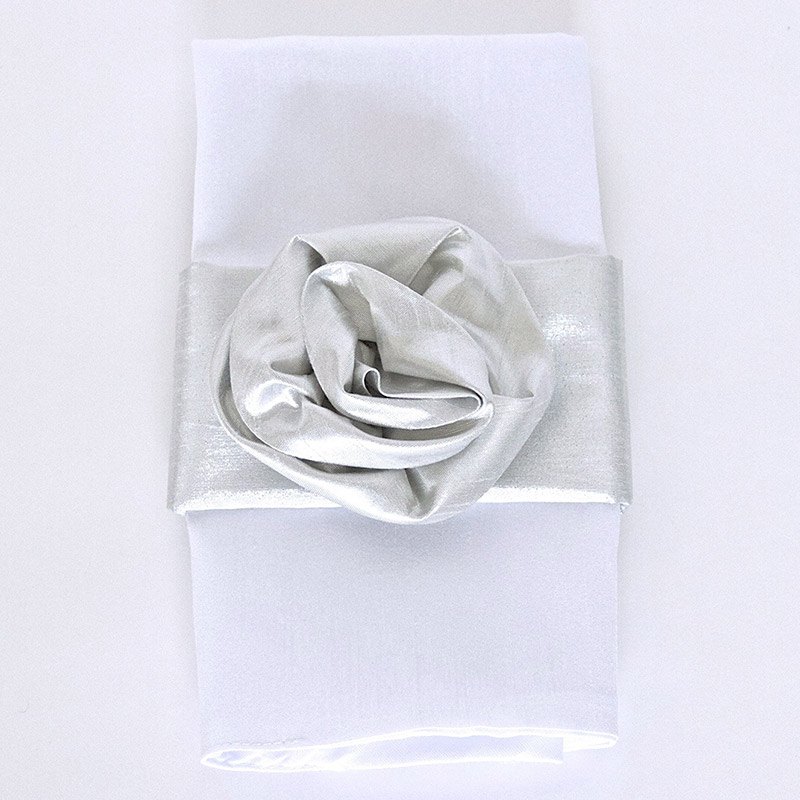Silver Rose Napkin Band - Preston Bailey Collection