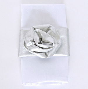 Silver Rose Napkin Band - Preston Bailey Collection