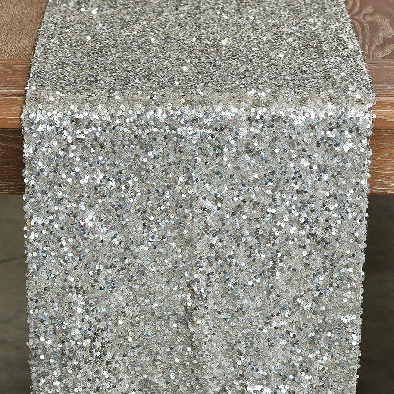 Silver Sequin Taffeta