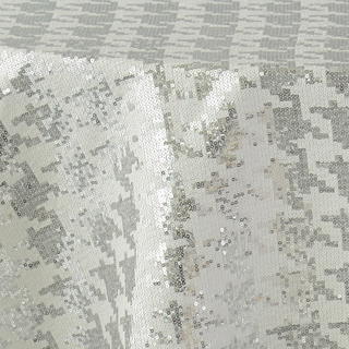 White & Silver Sequin Houndstooth - DISCONTINUED - view 1