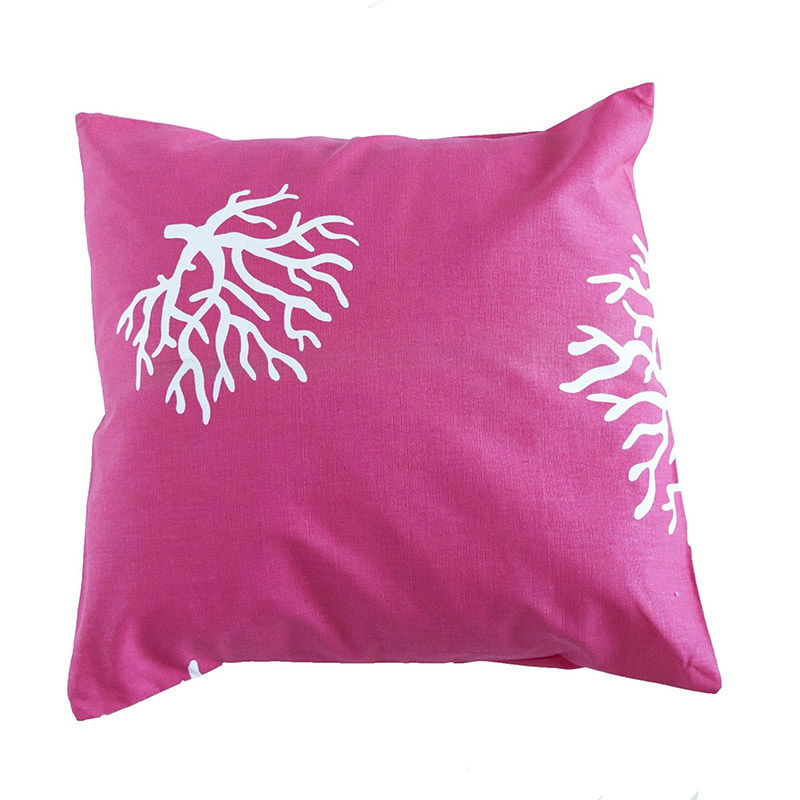 Hot Pink Coral Print Pillow - DISCONTINUED