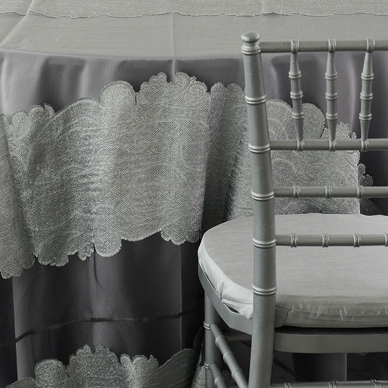 Silver Damask Organza - DISCONTINUED