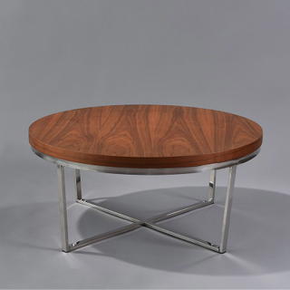 Round Wood Coffee Table - view 1