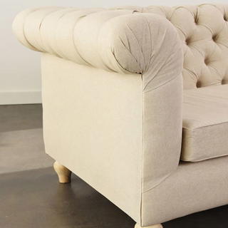 Oatmeal Chesterfield Sofa - view 4