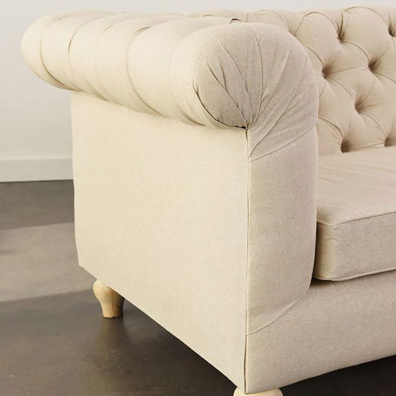 Oatmeal Chesterfield Sofa - view 4 of 4