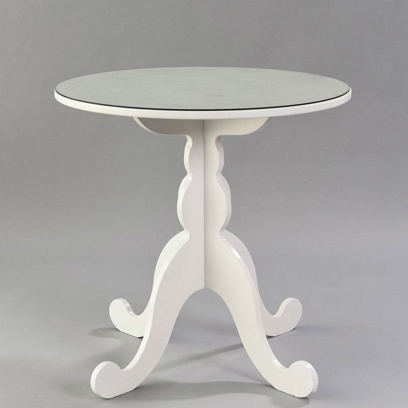 White Table with Glass Top - DISCONTINUED