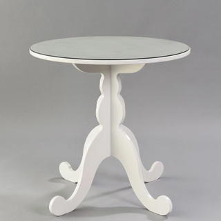 White Table with Glass Top - DISCONTINUED - view 1