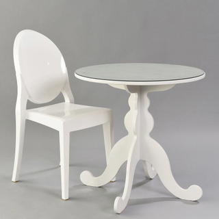 White Table with Glass Top - DISCONTINUED - view 2