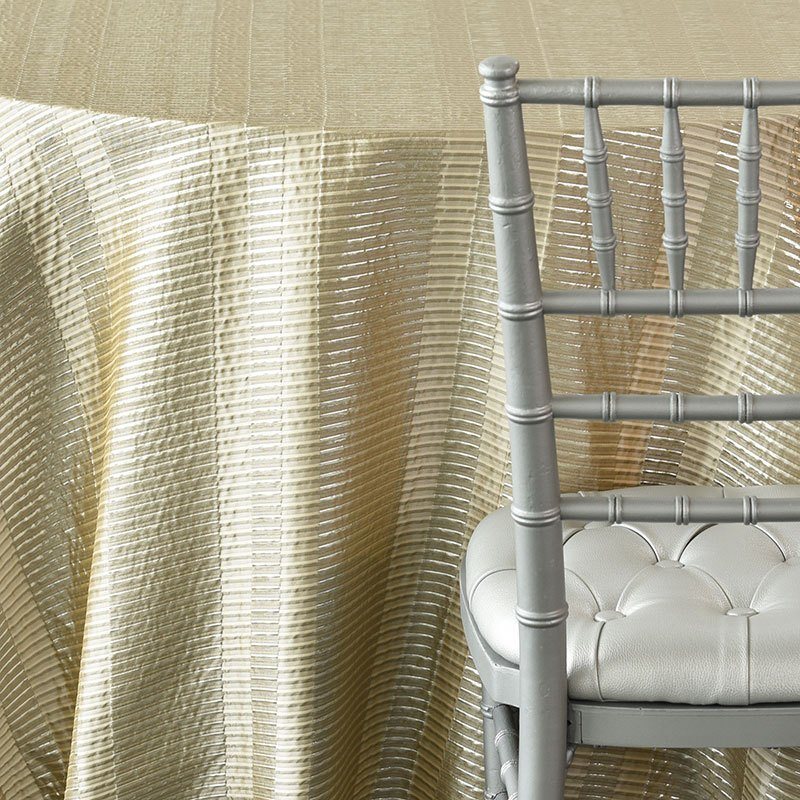 Bone and Silver Metallic Stripe