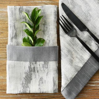 Silver Rain with Trim Napkin - view 2