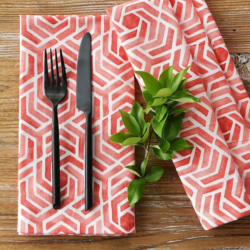 Coral Honeycomb Napkin - view 2 of 3