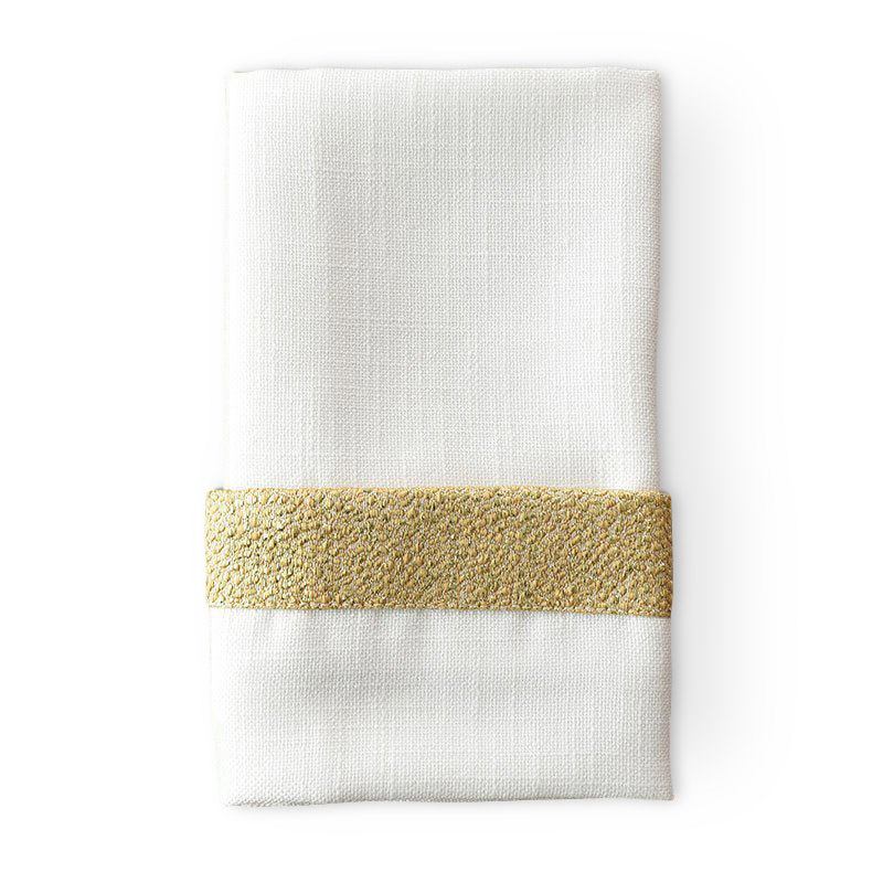 White Sand Tuscany with Gold Flake Trim Napkin - view 3 of 3