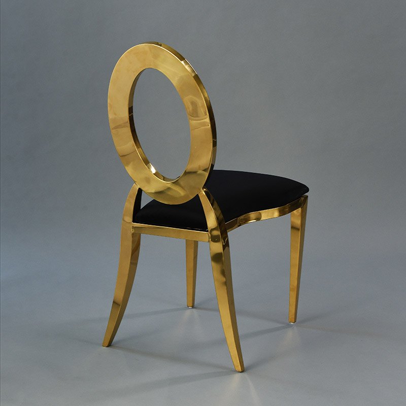 Gold Amsterdam Chair - Black Velluto Seat