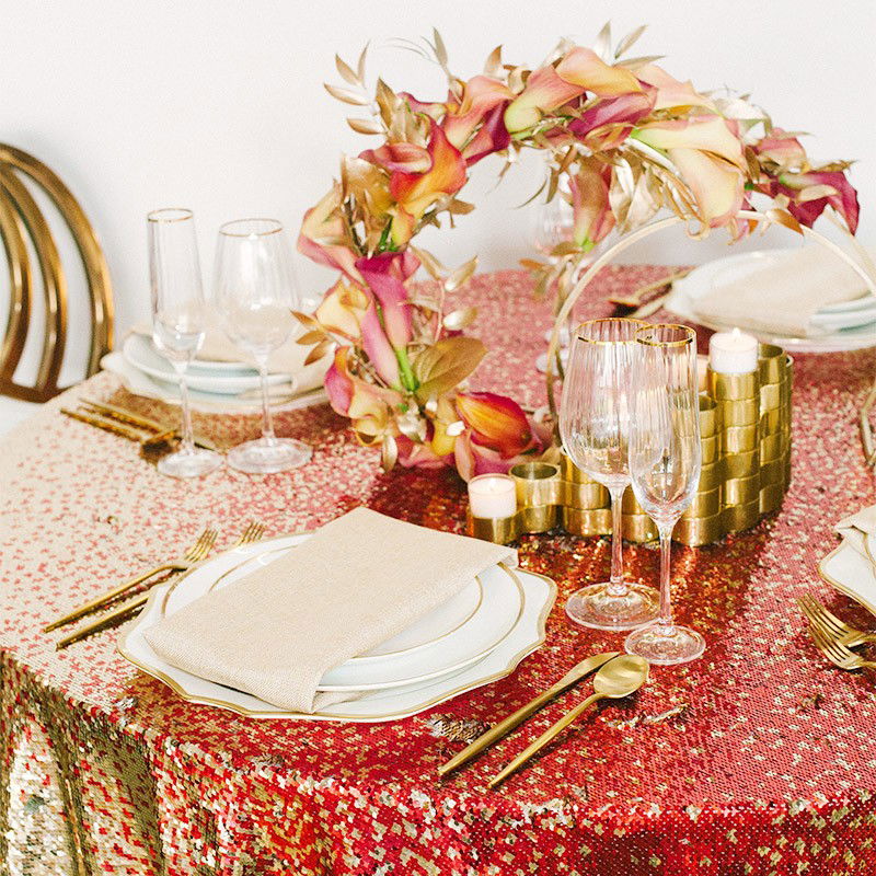 Red and Gold Ombre Sequin - view 3 of 5