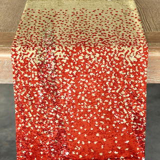 Red and Gold Ombre Sequin - view 4