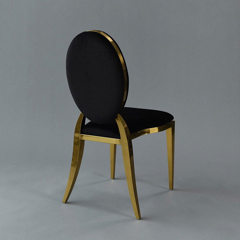 Gold Amsterdam Chair - Black Velvet Seat and Back