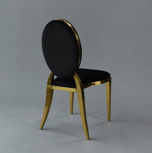 Gold Amsterdam Chair - Black Velvet Seat and Back