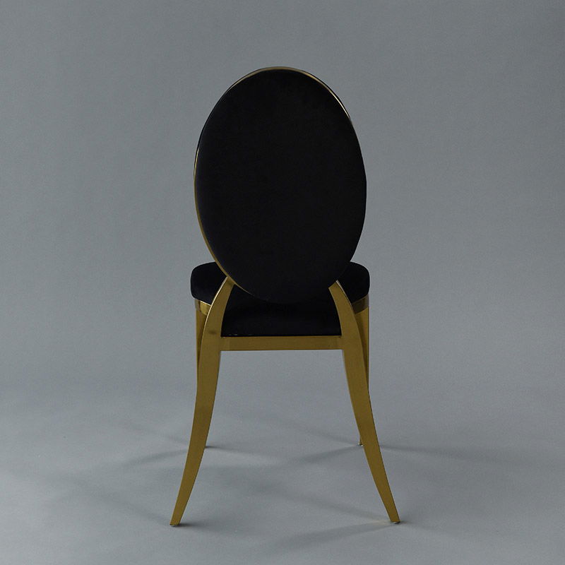 Gold Amsterdam Chair - Black Velvet Seat and Back