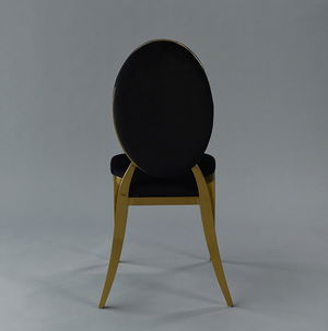 Gold Amsterdam Chair - Black Velvet Seat and Back