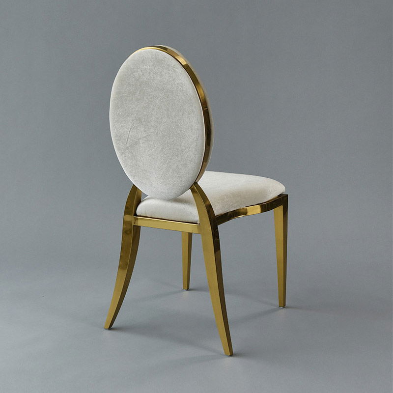 Gold Amsterdam Chair - Oatmeal Velvet Seat and Back