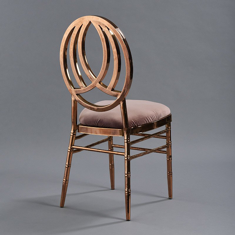 Rose Gold Phoenix Chair with Rose Velvet - Patented Design