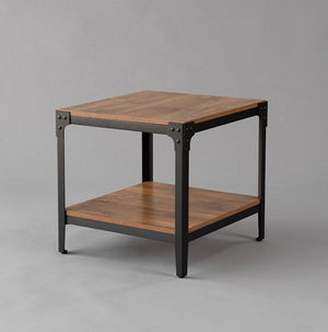 Black with Natural Wood Pasadena End Table