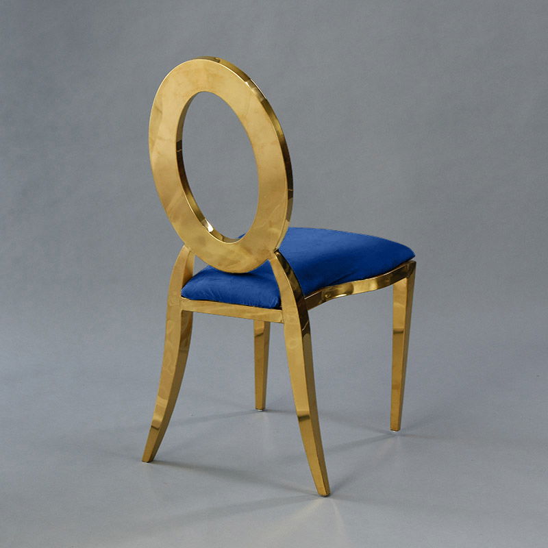 Gold Amsterdam Chair - Indigo Velvet Seat