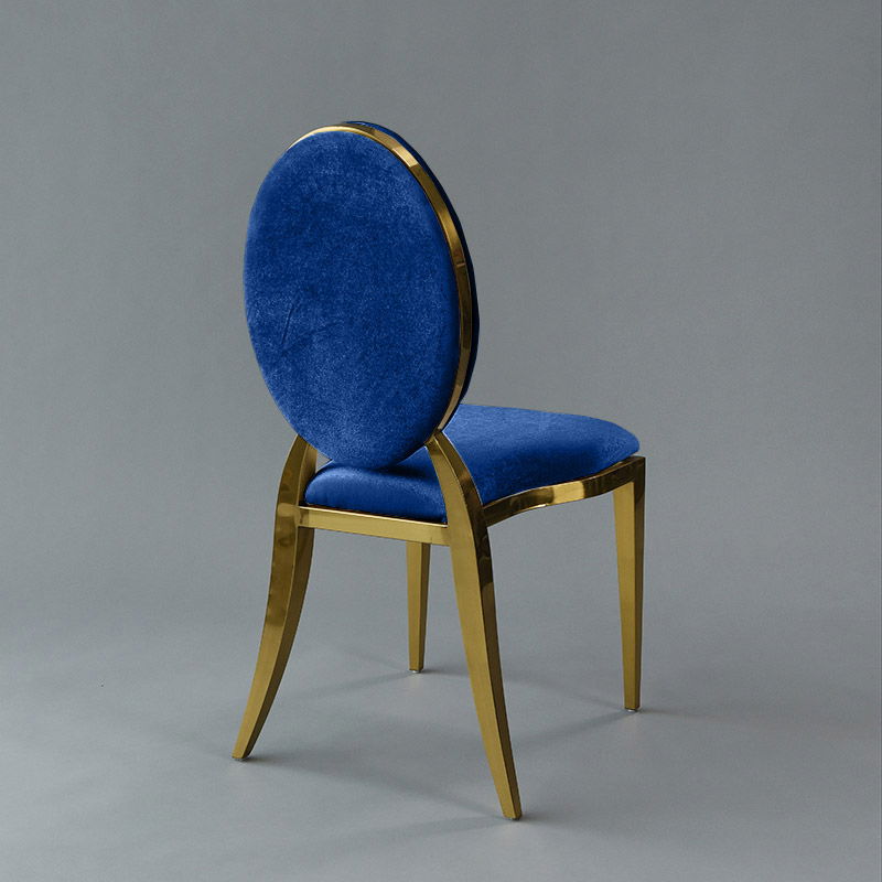 Gold Amsterdam Chair - Indigo Velvet Seat and Back