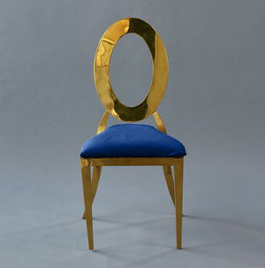 Gold Amsterdam Chair - Indigo Velvet Seat