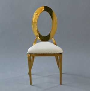 Gold Amsterdam Chair - Oatmeal Velvet Seat